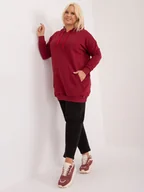 Bluzy damskie - Bordowa bluza plus size z kapturem Luna-3XL - miniaturka - grafika 1