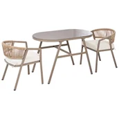 Meble ogrodowe - Zestaw mebli balkonowych MUROS Metal Beżowoszary - miniaturka - grafika 1