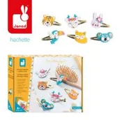 Zabawki kreatywne - Zestaw kreatywny do tworzenia biżuterii Brokatowe spinki do włosów Zwierzątka 6+, Janod - miniaturka - grafika 1