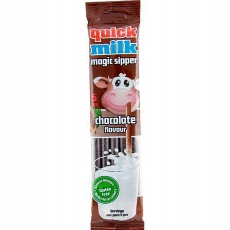 Quick Milk Słomki Smakowe do mleka o smaku Czekoladowym (5x6g)