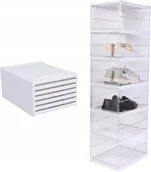 Pokrowce na ubrania - Pudełko na buty przezroczyste organizer do butów 6 WARSTW akordeon - miniaturka - grafika 1