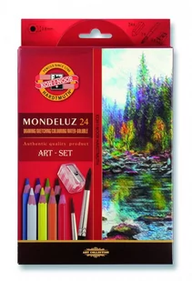 Koh-I-Noor Kredki Mondulez 24 kolory + pędzel - Przybory szkolne - miniaturka - grafika 2