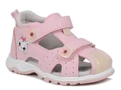 Buty dla dziewczynek - Sandałki dziecięce dziewczęce różowe Wojtyłko 25394 rzepy zakryte palce-23 - miniaturka - grafika 1