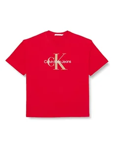 Calvin Klein Damska koszulka Plus Iconic Monologo S/S T-shirty, Candy Apple, 3XL, Candy Apple, 3XL - Koszulki i topy damskie - miniaturka - grafika 1