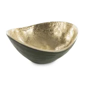 Tace i patery - Misa dekoracyjna metalowa PEDRO 16X16X8 ciemnozielona + złota x2 - miniaturka - grafika 1