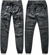 Spodnie męskie - Spodnie jeansowe męskie czarne slim Recea - miniaturka - grafika 1
