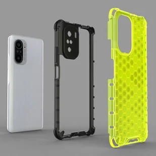 Honeycomb etui pancerny pokrowiec z żelową ramką Xiaomi Redmi K40 Pro+ / K40 Pro / K40 / Poco F3 zielony - Etui i futerały do telefonów - miniaturka - grafika 5