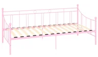 Łóżka - Różowe metalowe łóżko pojedyncze 90x200 cm H3-Z49 - miniaturka - grafika 1