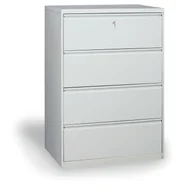 Szafy biurowe - B2B Partner Dwurzędowa szafa kartotekowe A4, 4 szuflady, kolor szary LC004 - miniaturka - grafika 1