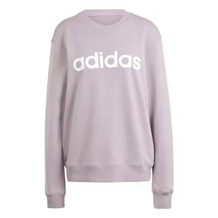 adidas Damska bluza Essentials Linear French Terry, XS, Ulubiona figa/biały, XS - Bluzy damskie - miniaturka - grafika 1