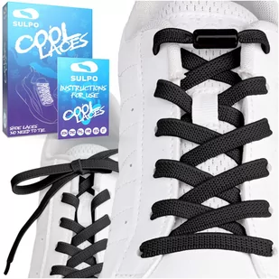 Sznurówki bez wiązania elastyczne z zapinkami dla dzieci czarne - Akcesoria obuwnicze Sznurówki bez wiązania elastyczne z zapinkami dla dzieci czarne - Akcesoria obuwnicze - miniaturka - grafika 1