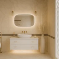 Lustra - Retro Line LED lustro w białej ramie 100x60cm - miniaturka - grafika 1