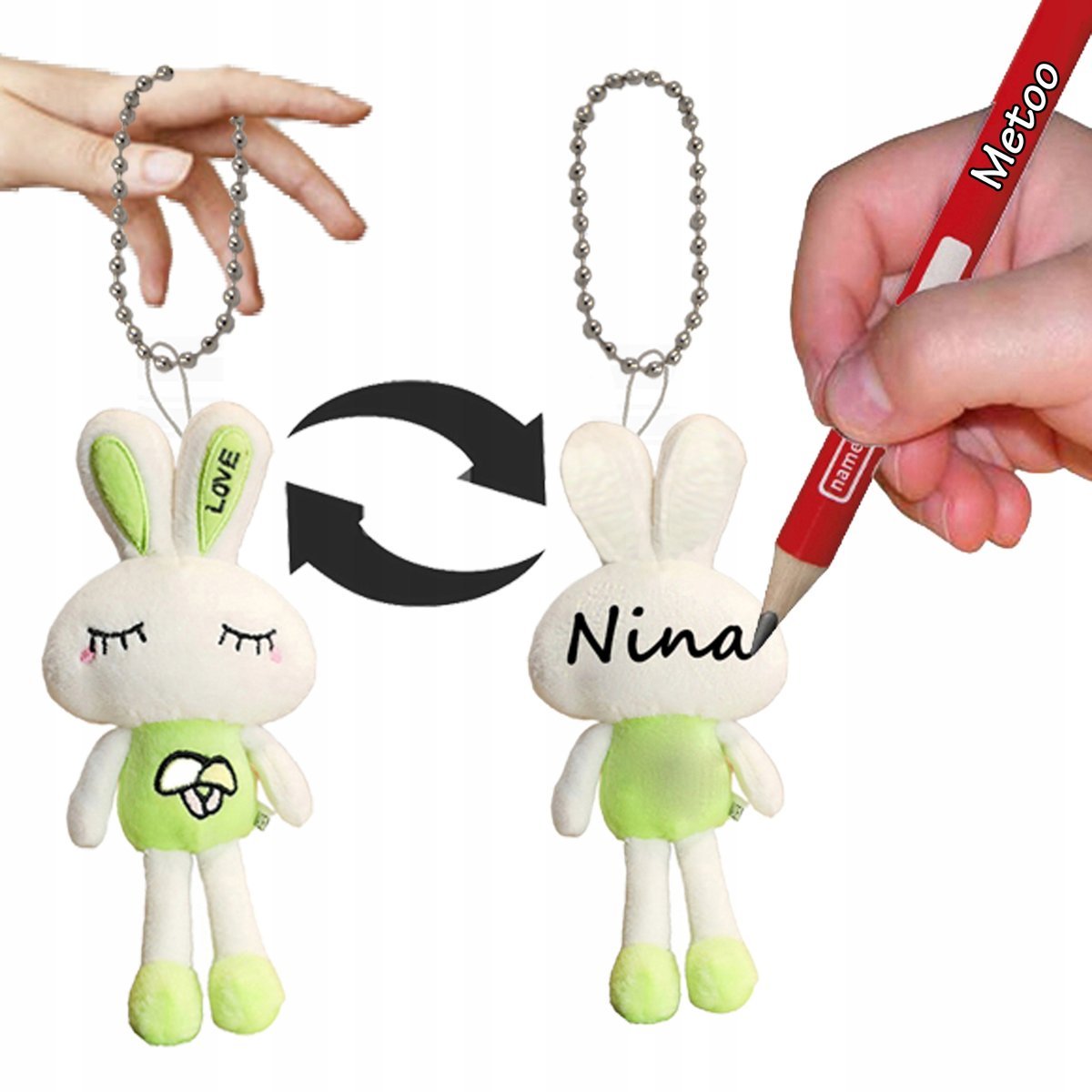 BRELOCZEK ZAWIESZKA do kluczy plecaka Metoo KRÓLICZEK 20cm plecak maskotka