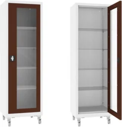 XSML.101.9010.8016 mobilna szafa lekarska 1-skrzydłowa 1-komorowa biało-brązowa na kołach - Meble i wyposażenie gabinetów medycznych XSML.101.9010.8016 mobilna szafa lekarska 1-skrzydłowa 1-komorowa biało-brązowa na kołach - Meble i wyposażenie gabinetów medycznych - miniaturka - grafika 1