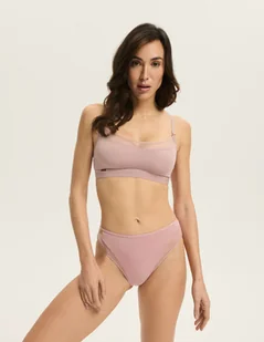 Majtki z wysokim stanem Blissy Esotiq brudny róż S - Majtki damskie - miniaturka - grafika 1