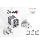 Ładowarki do telefonów - Energizer Ultimate - Ładowarka sieciowa Multiplug EU / UK / US GaN USB-C & USB-A 38W PD + QC3.0 (Srebrny) - miniaturka - grafika 1