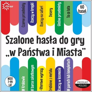 Abino Szalone hasła do gry Państwa Miasta - Gry karciane - miniaturka - grafika 1