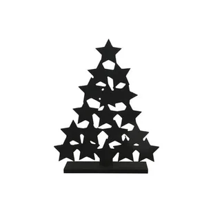 Figurka drewniana choinka 24,5 x 31 cm czarna - Ozdoby bożonarodzeniowe - miniaturka - grafika 1