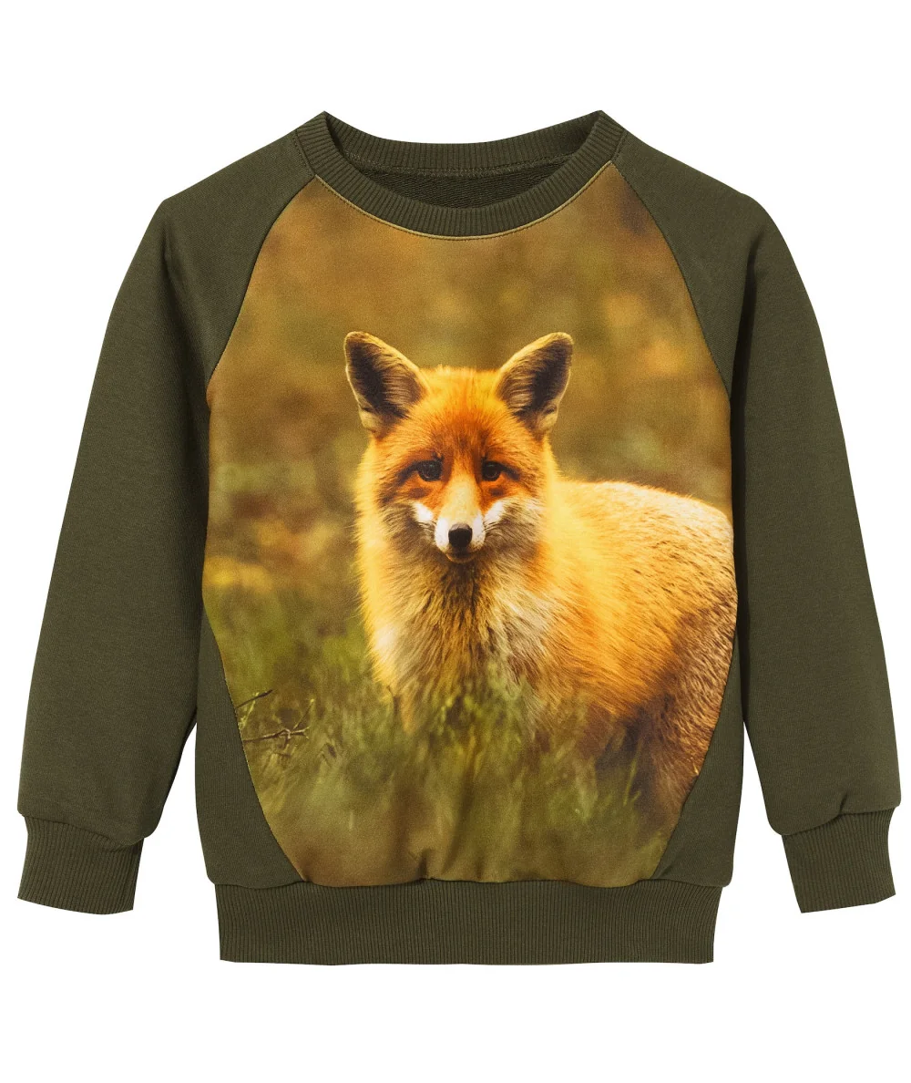BLUZA DZIECIĘCA WADERA ZIELONA Z LISEM 2 -110/116