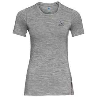 Koszulki i topy damskie - Odlo Odlo Damski T-shirt Bl Top Crew Neck S/S Merino 200 szary Grey Melange - Grey Melange L 110821 - grafika 1