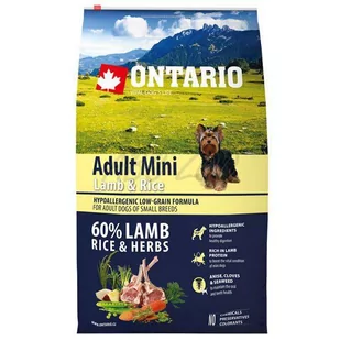 Ontario Adult Mini Lamb & Rice jagnięcina 6,5kg - Sucha karma dla psów - miniaturka - grafika 1