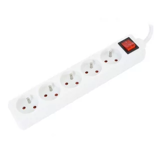 Omega Listwa zasilająca 5 gniazd 5 m biała OL5F5W - Listwy zasilające - miniaturka - grafika 1