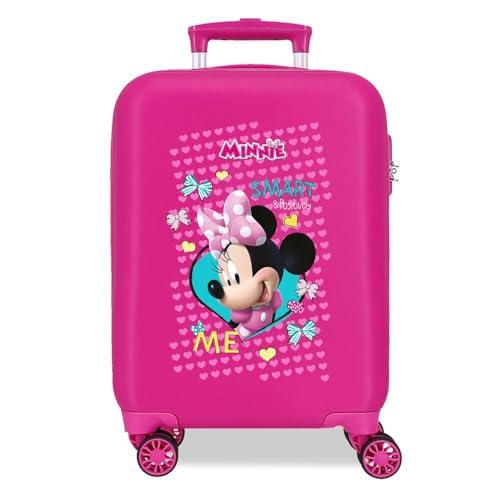 Joumma Disney Enjoy Minnie różowa walizka kabinowa 33 x 50 x 20 cm sztywne tworzywo ABS boczne zapięcie szyfrowe 28,4 l 2 kg 4 koła podwójny bagaż ręczny, Różowy kolor, walizka kabinowa