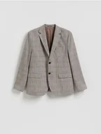 Kurtki męskie - Reserved - Marynarka slim fit w kratę - brązowy - miniaturka - grafika 1