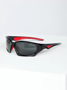 Okulary przeciwsłoneczne - Czarno-czerwone okulary przeciwsłoneczne Denley MIAMI4 - grafika 1