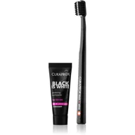 Szczoteczki do zębów - Curaden CURADEN Black is White Zestaw Szczoteczka + mini pasta - 8ml - miniaturka - grafika 1