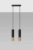 Lampy sufitowe - Sollux Lighting Lampa wisząca LOOPEZ 2 czarny/złoty - miniaturka - grafika 1