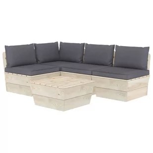 vidaXL 5-cz zestaw wypoczynkowy z palet z poduszkami świerk 3063480 - Meble ogrodowe vidaXL 5-cz zestaw wypoczynkowy z palet z poduszkami świerk 3063480 - Meble ogrodowe - miniaturka - grafika 1