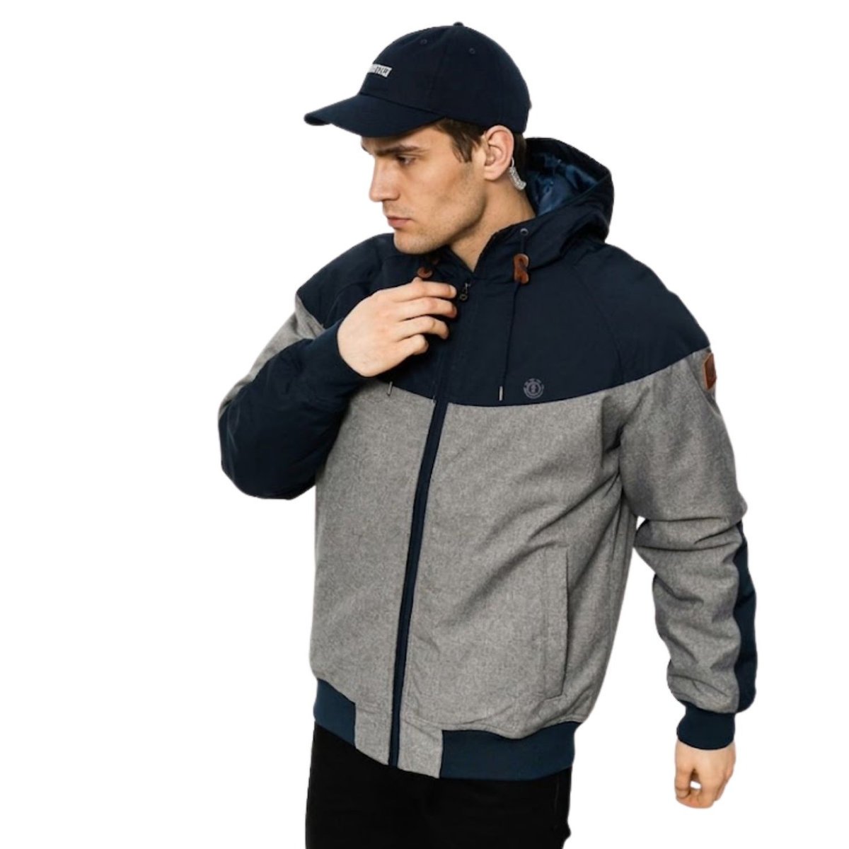 Kurtka męska Element Dulcey Trail ocieplana szara z kapturem-M