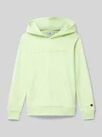 Bluzy dla dziewczynek - Bluza z kapturem z wyhaftowanym logo - miniaturka - grafika 1