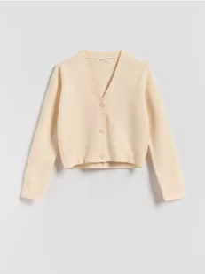 Reserved - Dzianinowy kardigan z wiskozą - złamana biel - Swetry dla dziewczynek - miniaturka - grafika 1