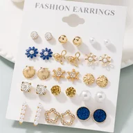 Kolczyki - TEMU 30 szt. Modne Proste Kwiaty Urocze Płatki Śniegu Muszla Kokarda Okrągłe Niepowtarzalne Zestawy Prezentowe na Święta dla Kobiet, Wieloczęściowy - miniaturka - grafika 1