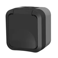 Gniazdka elektryczne - Gniazdo pojedyncze z uziemieniem aqua pro IP55 szary - miniaturka - grafika 1