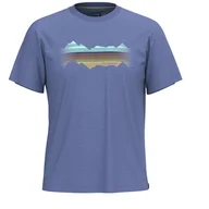 Koszulki sportowe męskie - Koszulka Smartwool Mountain Horizon Short Sleeve Graphic T Rozmiar: XL / Kolor: niebieski - miniaturka - grafika 1