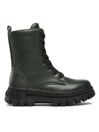 Buty dla dziewczynek - Tommy Hilfiger Kozaki T3A5-33057-1355406 M Zielony - miniaturka - grafika 1