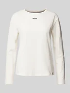 Bluzki damskie - Bluzka z długim rękawem i nadrukiem z logo - miniaturka - grafika 1