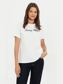 Koszulki i topy damskie - Tommy Hilfiger T-Shirt Script WW0WW43459 Écru Regular Fit - miniaturka - grafika 1
