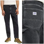 Spodnie męskie - Lee CARPENTER Black Stone WORKWEAR luźne czarne spodnie jeansowe W30 L32 - miniaturka - grafika 1
