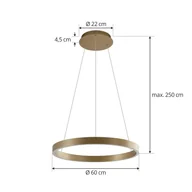 Lampy sufitowe - Inteligentna lampa wisząca LED Lucande Yonam, złota, 1-punktowa, Tuya - miniaturka - grafika 1