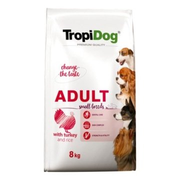 Tropidog Premium Adult Small Breeds Turkey&Rice 8 kg
