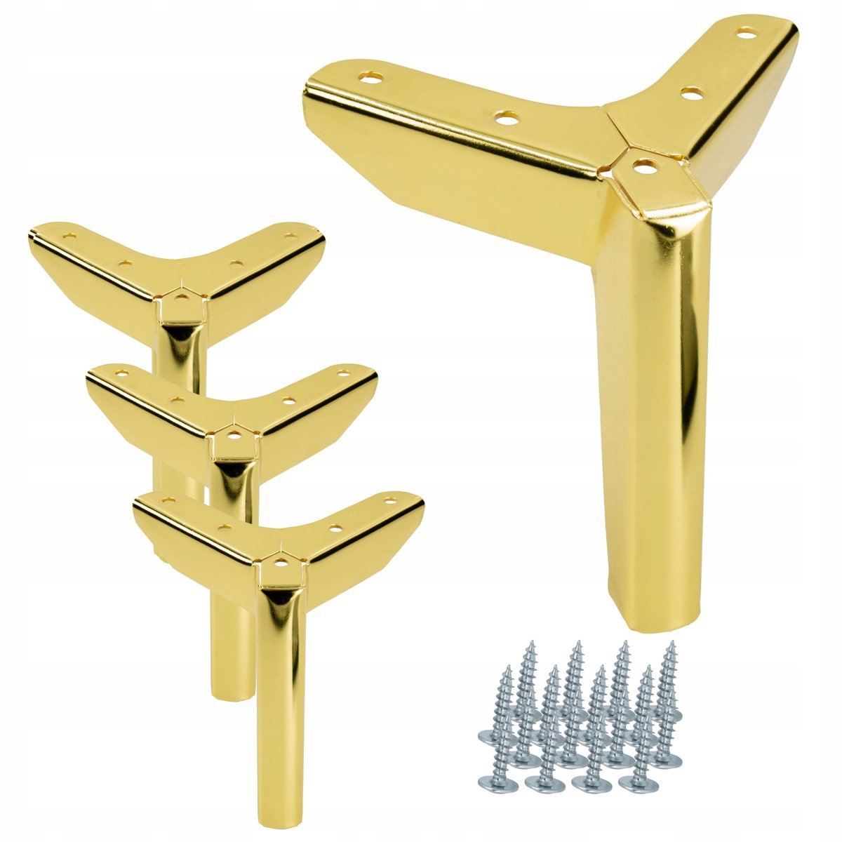 Zestaw 4 sztuk noga meblowa Kotwica Loft złoty chrom wysokość 12 cm, nóżki