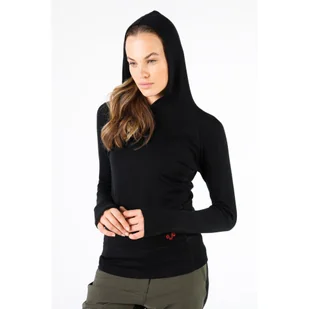 Bluza narciarska damska Woolona Sonatra z kapturem 100% Merino - Bluzy narciarskie - miniaturka - grafika 1