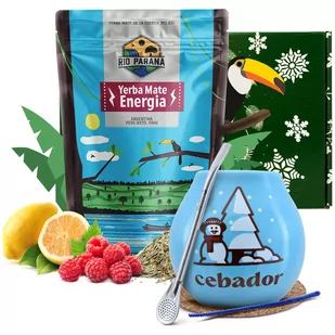 Zimowy zestaw PREZENTOWY Yerba Mate Rio Parana Energia tykwa bombilla 500g 0,5kg - Yerba Mate - miniaturka - grafika 1