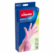 Inne artykuły do sprzątania - Rękawice Vileda Simple x 100 S/M - miniaturka - grafika 1