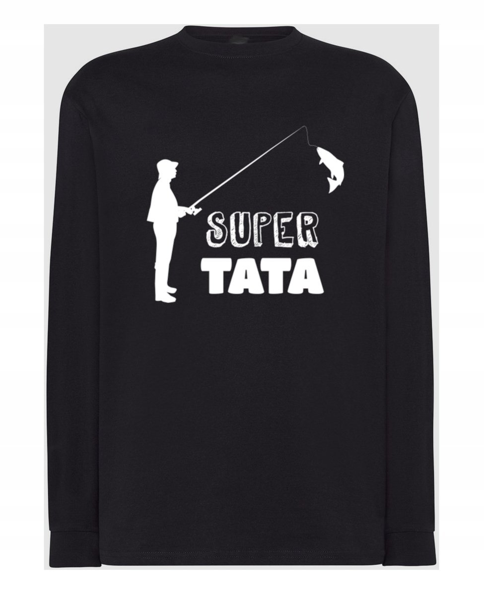 Longsleeve na Dzień Taty Prezent Super TATA Wędkarz r.5XL
