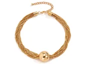 Naszyjniki - Naszyjnik Choker Łańcuszki Z Dużą Kulką - miniaturka - grafika 1